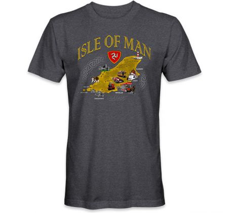 Tričko TT Isle of Man MAP Dark Heather